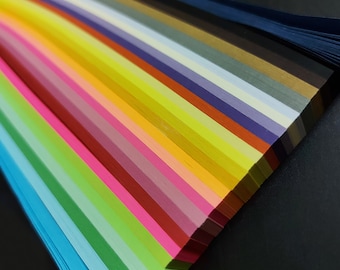 520 Stripes Rainbow Origami Star Paper Bulk / Folding Paper Lucky Star Assorted Plain / Scrapbooking Strips 27 Colors Mixed