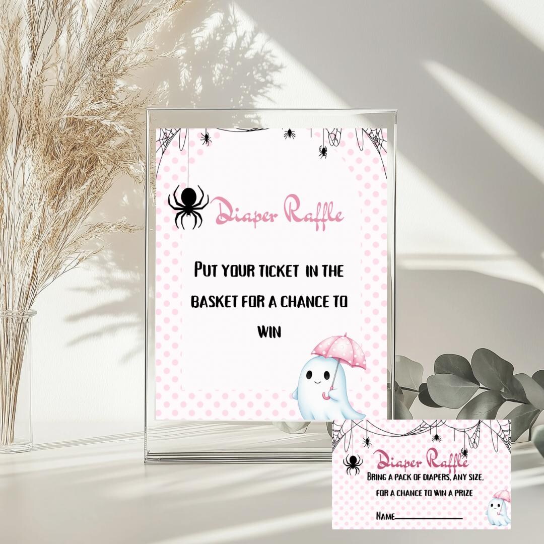 Halloween Ghost Diaper Raffle Ticket Printable Editable Baby Shower Halloween Ghost Diaper Raffle Ticket Printable Editable Baby Shower