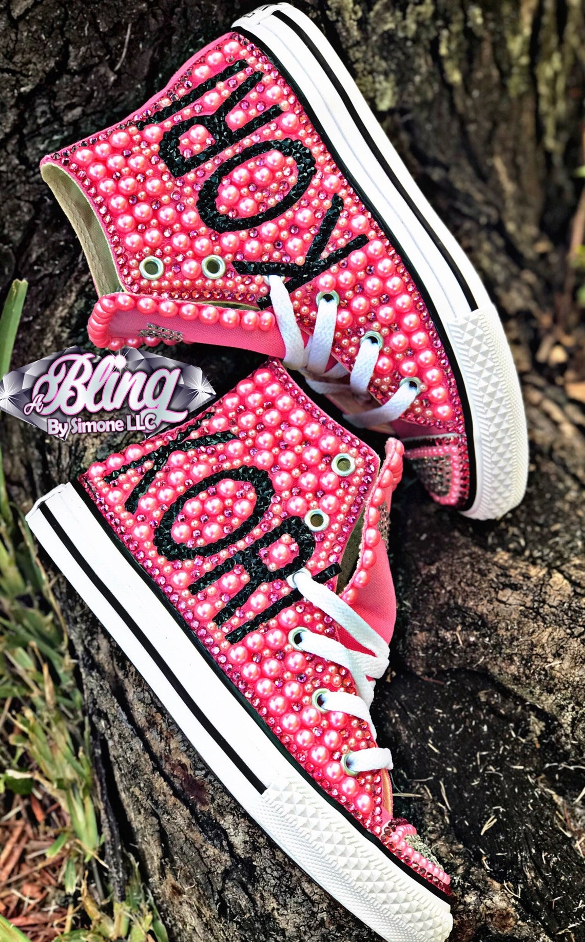 blinged out sneakers