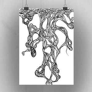 Ink, Giclee print. Original drawing | Ink drawing | Black and white art | Abstract art | Abstract decor