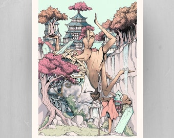 Whimsical Surrealist Art Print: The Wanderer Giclee Print