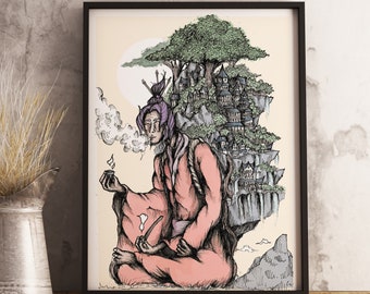 Mother Nature Art Print: Quirky Nature Lover Gift