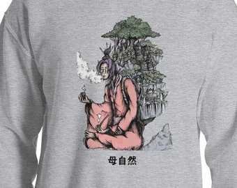 Mother Nature Sweatshirt | Japanese style | Quirky Sweatshirt | Nature sweater | Aesthetic sweater