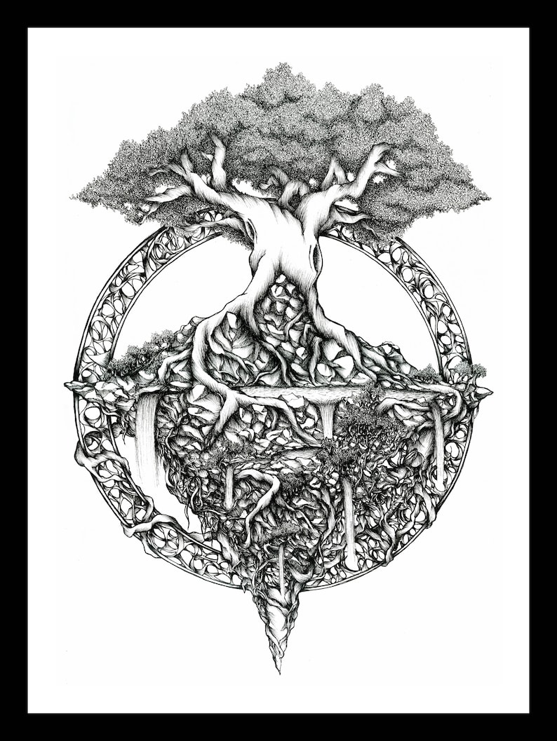 Tree of Life Print. Tree Art Original Drawing Tree of - Etsy