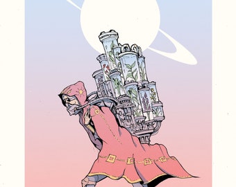 Botanical Sci-Fi Art Print: Alien Landscape Poster