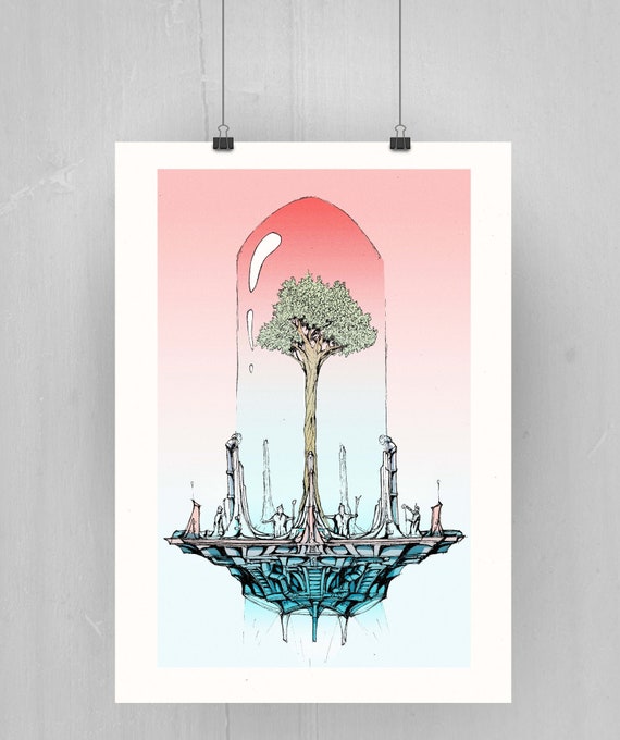 Iedereen Scheiden D.w.z Terrarium Print. Tree Poster Art Quirky Home Decor - Etsy