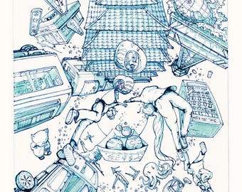 Osaka Wall Art | Japan Print | Travel Poster | Street Art Home Decor |