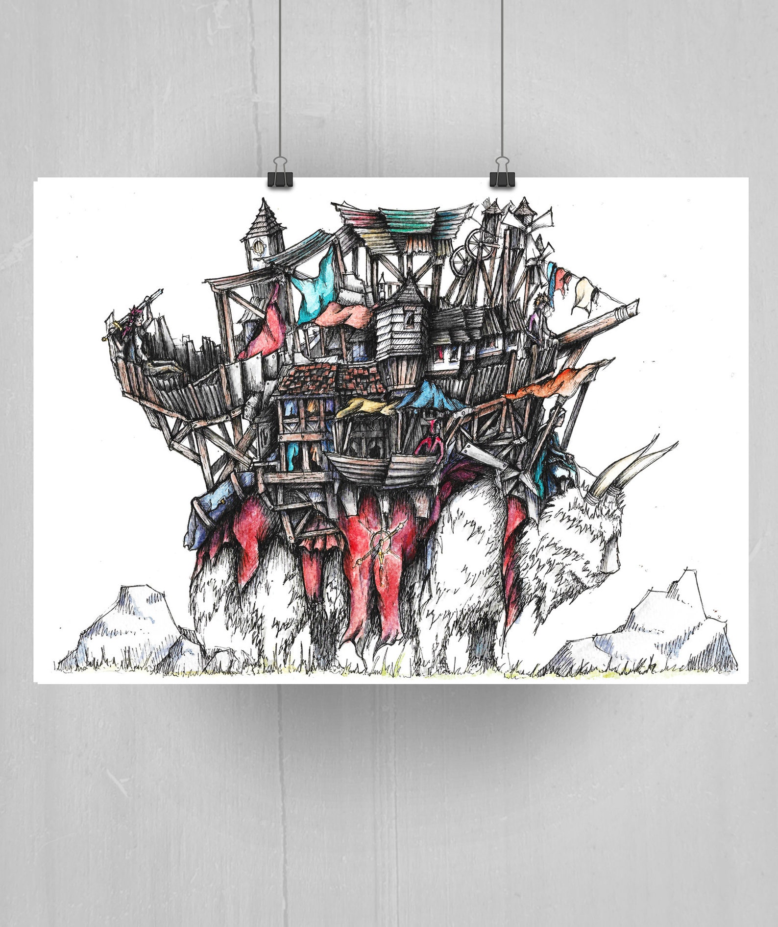 Mobile Home Art Print. Watercolor Art Original Drawing Etsy