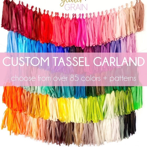 Custom Tassel Garland | Custom Fringe Banner | Personalized Party Decor | Custom Party Decorations | Tissue Paper Tassels | Tassel Banner |