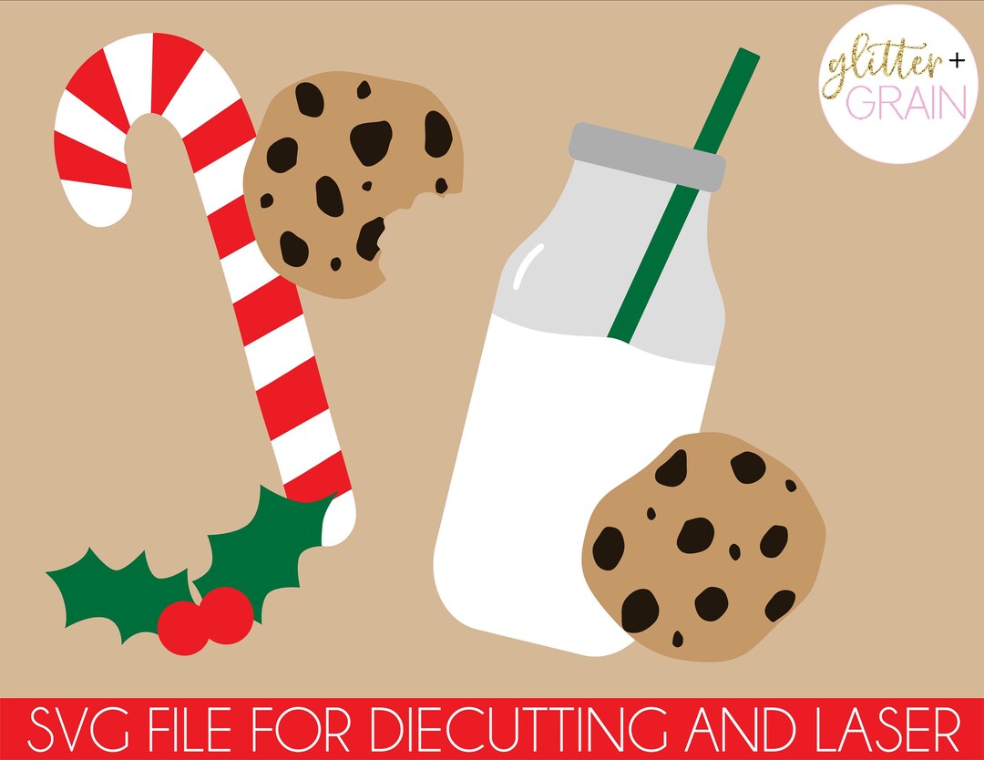 Milk and Cookies for Santa Svg Milk and Cookies SVG File Chocolate Chip