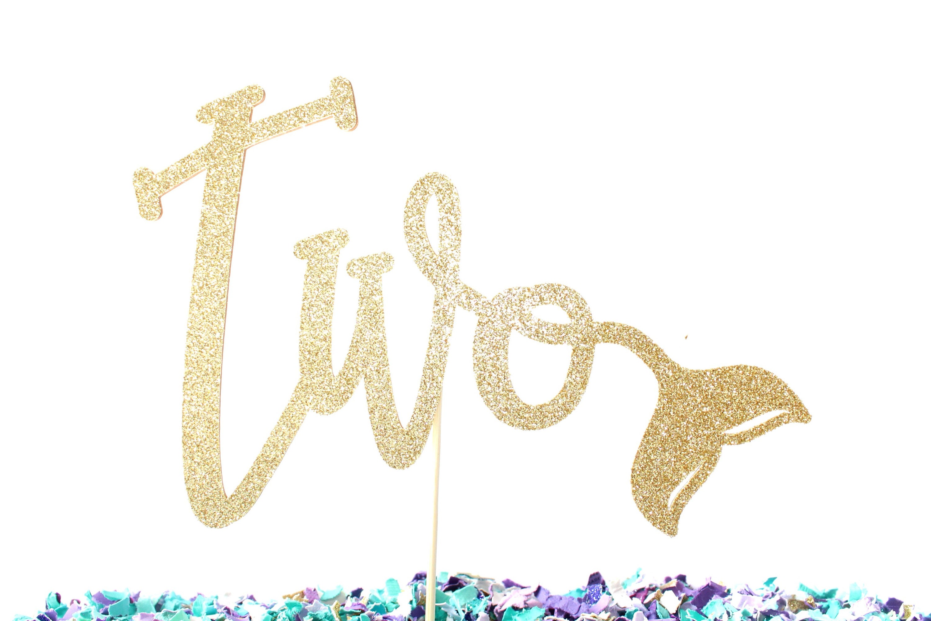 Two Script Mermaid Tail Cake Topper Any Age Mermaid Cake - Etsy