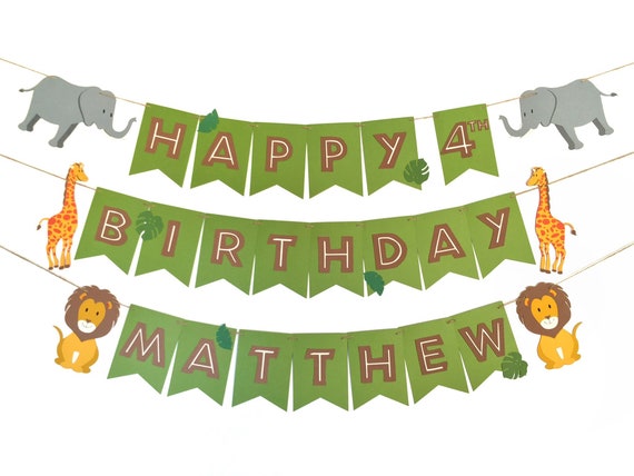 safari happy birthday banner