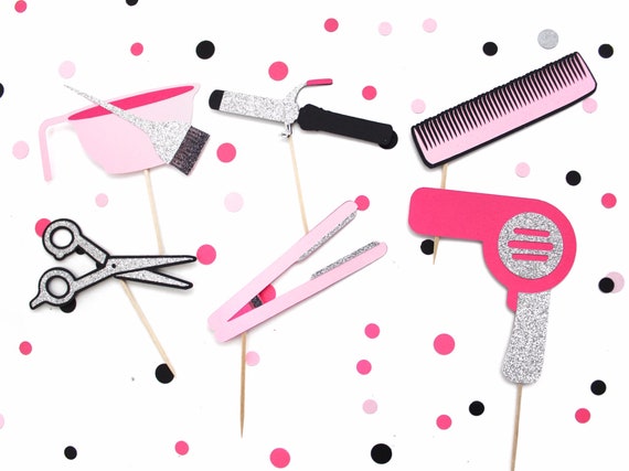 Hairstylist Cupcake Toppers Hairstylist Tools Birthday Cupcake
