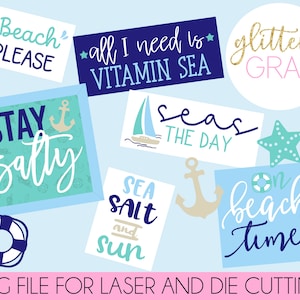 Beach Tiered Tray Sign File | Beach SVG | Summer Tiered Tray Signs | Beach Themed Cut File | Nautical Tiered Tray | Coastal SVG | Beachy