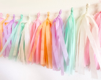 Pastel Tassel Garland | Unicorn Tassel Garland | Pastel Rainbow Tassel Garland | Unicorn Party Decor | Rainbow Party | Pastel Party | Pastel