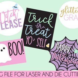 Halloween Tiered Tray Sign File | Halloween SVG | Pasteloween Tiered Tray Signs | Pastel Halloween Tiered Tray Signs | Halloween Cut File