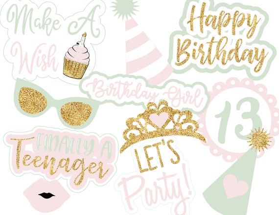 UNEDITABLE Instant Download Photo Booth Props | Printable Photo Booth ...