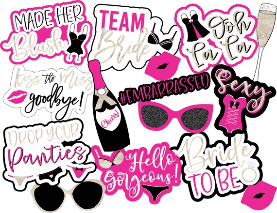 Lingerie Shower Instant Download Photo Booth Props, Lingerie Party Printable Photo Booth Props. Bridal Shower Photo Booth Props, Bachelorett Il_570xn