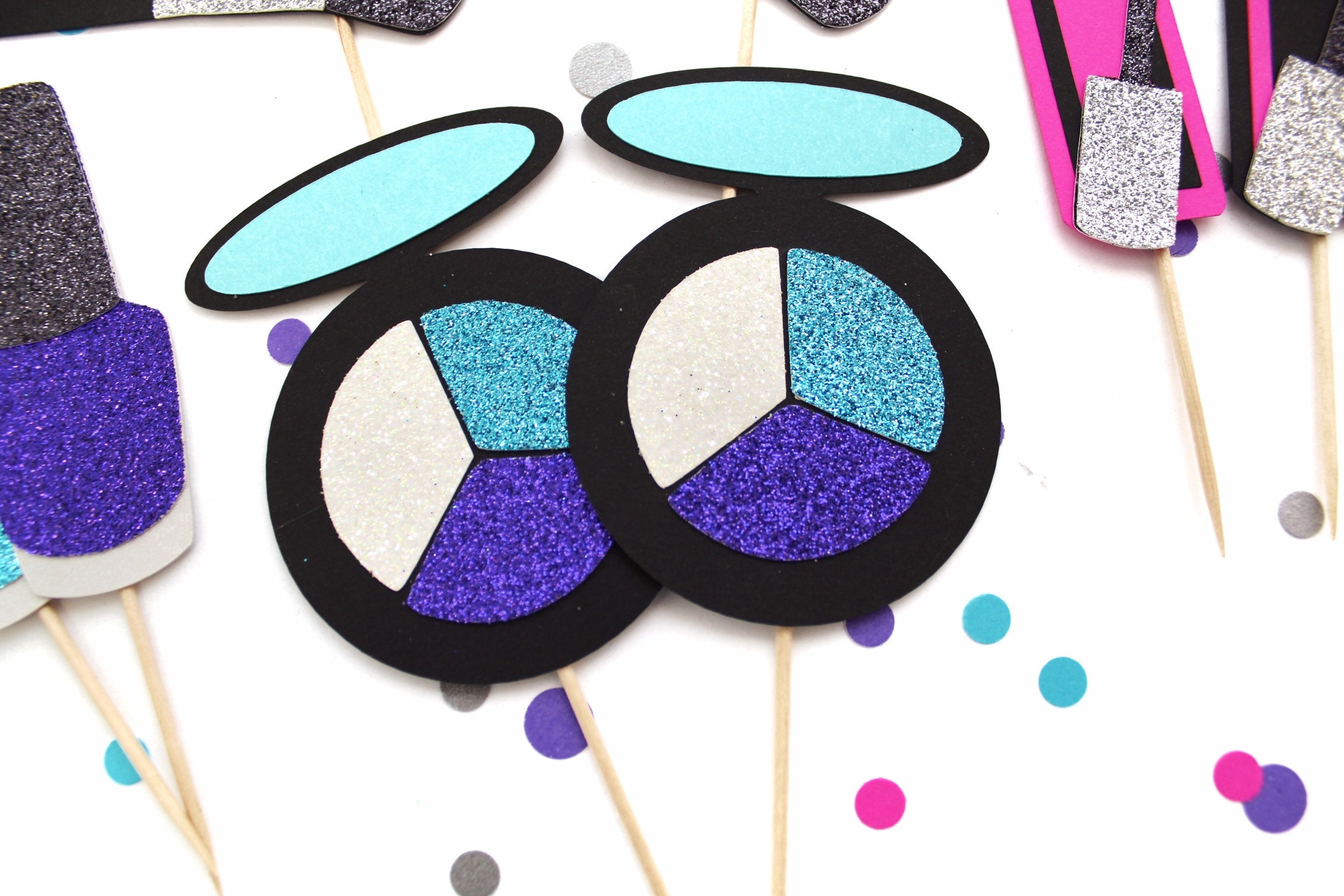 Makeup Cupcake Toppers Makeup Cupcake Picks Lipstick Etsy