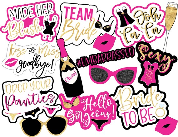 Lingerie Shower Instant Download Photo Booth Props, Lingerie Party Printable Photo Booth Props. Bridal Shower Photo Booth Props, Bachelorett Il_570xn
