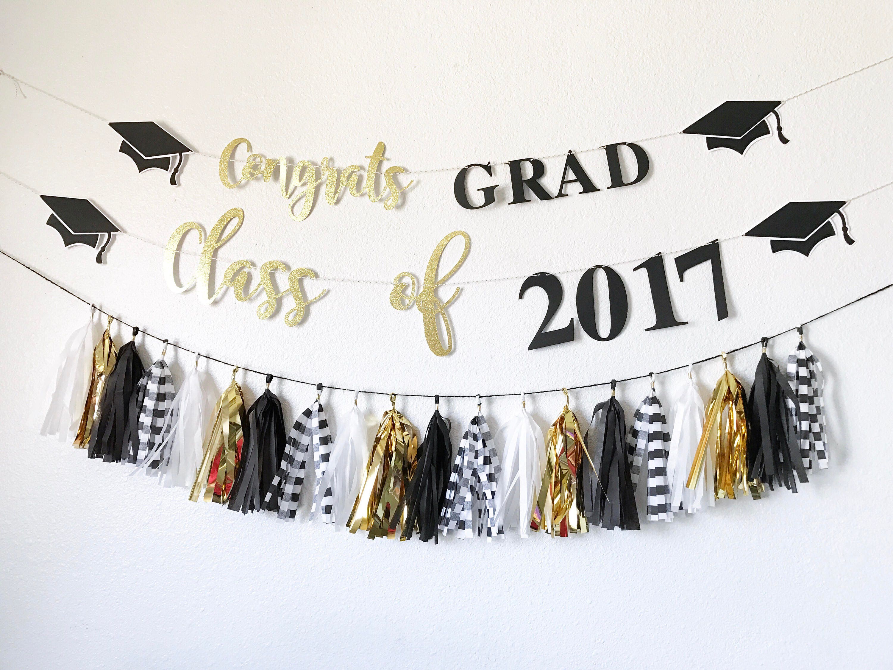 graduation banner congrats grad banner class of 2017 etsy