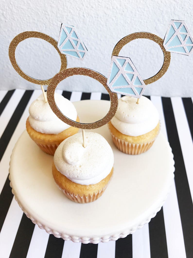 Diamond Ring Cupcake Toppers Diamond Cupcake Toppers Etsy