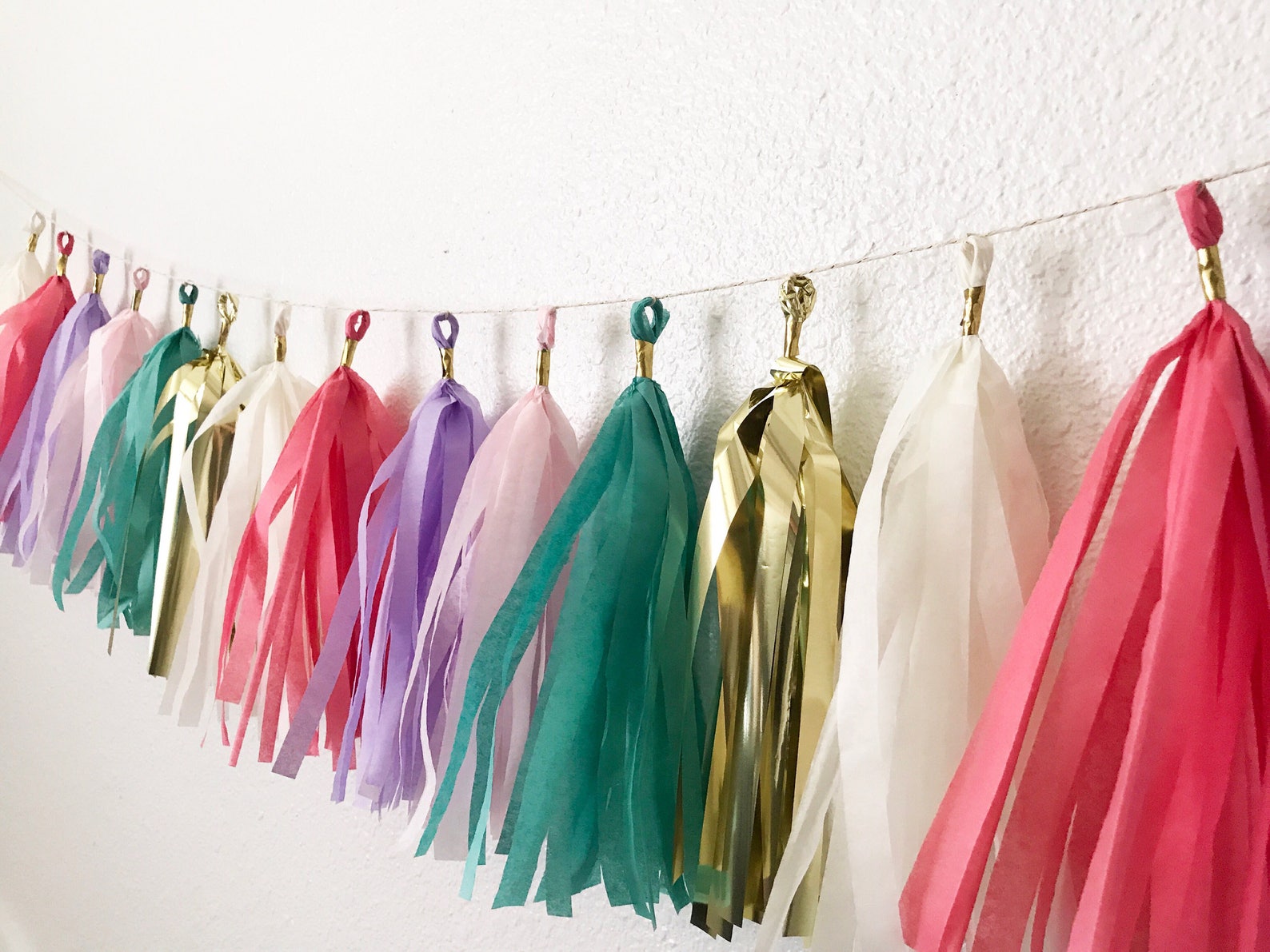 Tassel Garland Tassel Banner Pink and Purple Party Decor Etsy