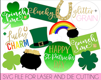 St. Patrick's Day Tiered Tray Decor, Irish Tiered Tray Laser Files, St. Patrick's Day SVG, Instant Download Tiered Tray Signs, Laser Files
