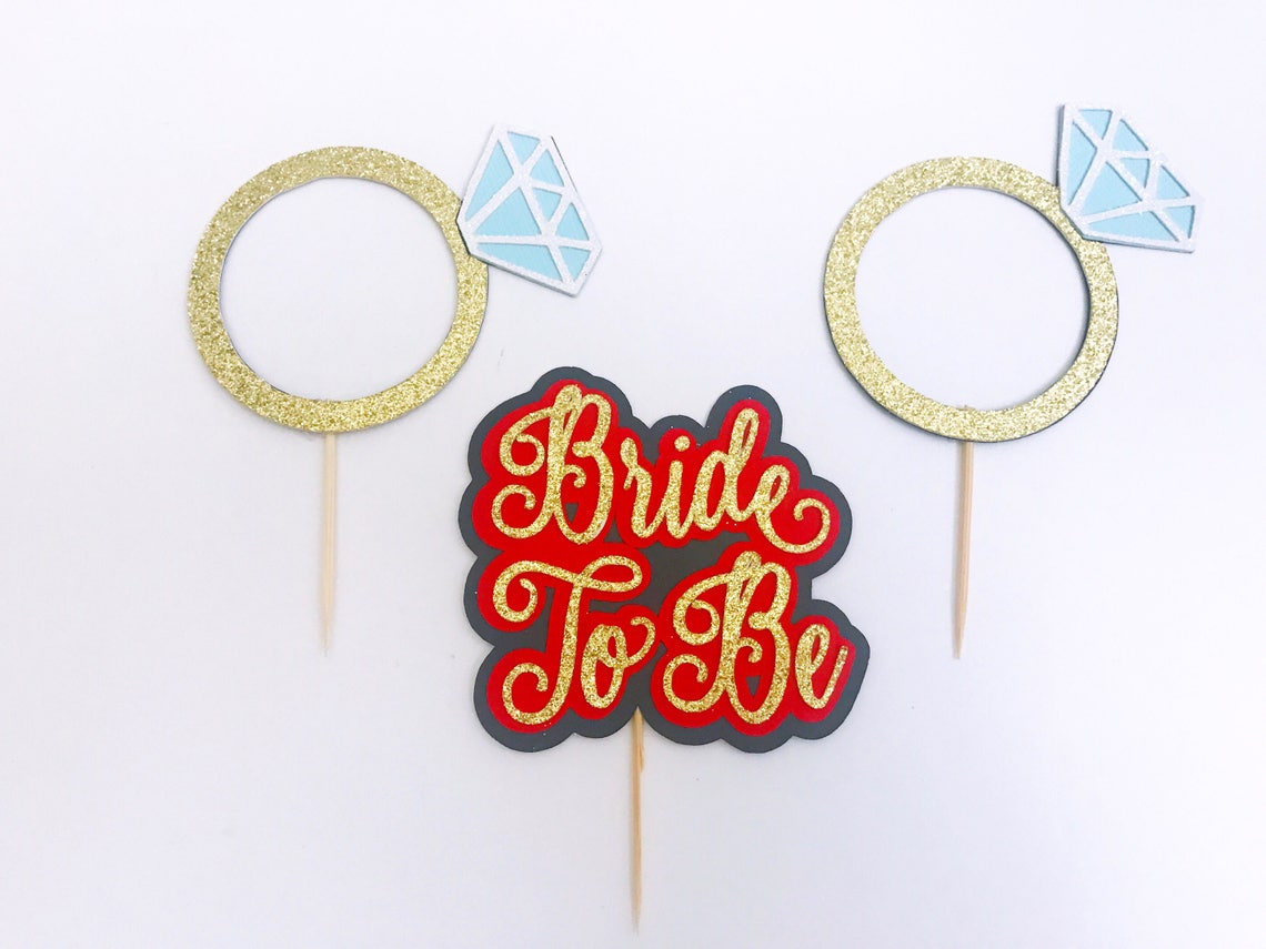 Diamond Ring Cupcake Toppers Diamond Cupcake Toppers Etsy