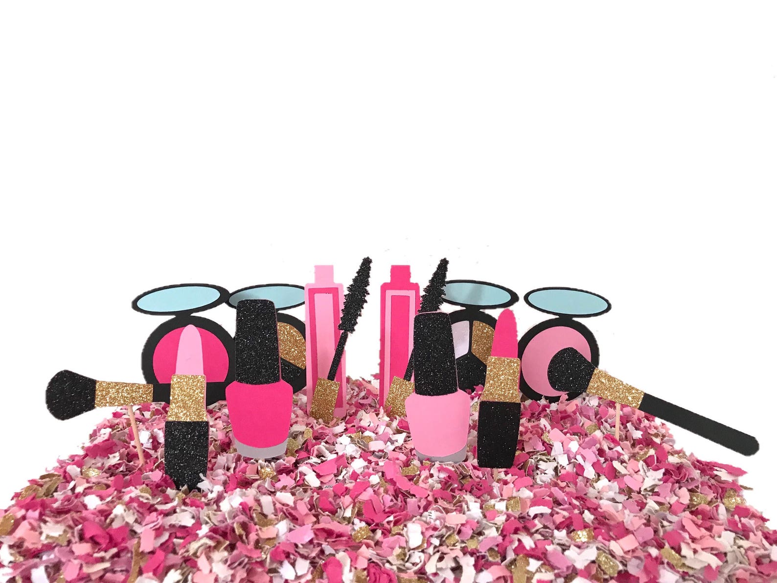 Makeup Cupcake Toppers Makeup Cupcake Picks Lipstick Etsy