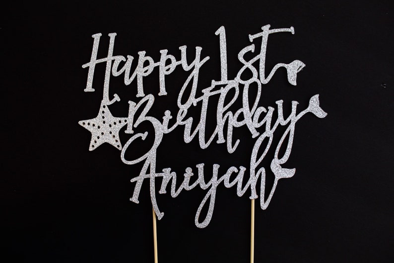 Under the Sea Cake Topper Siren Party Mermaid Party Glitter Mermaid Tail Topper Glitter Mermaid Tail Happy 1st Birthday Cake Topper