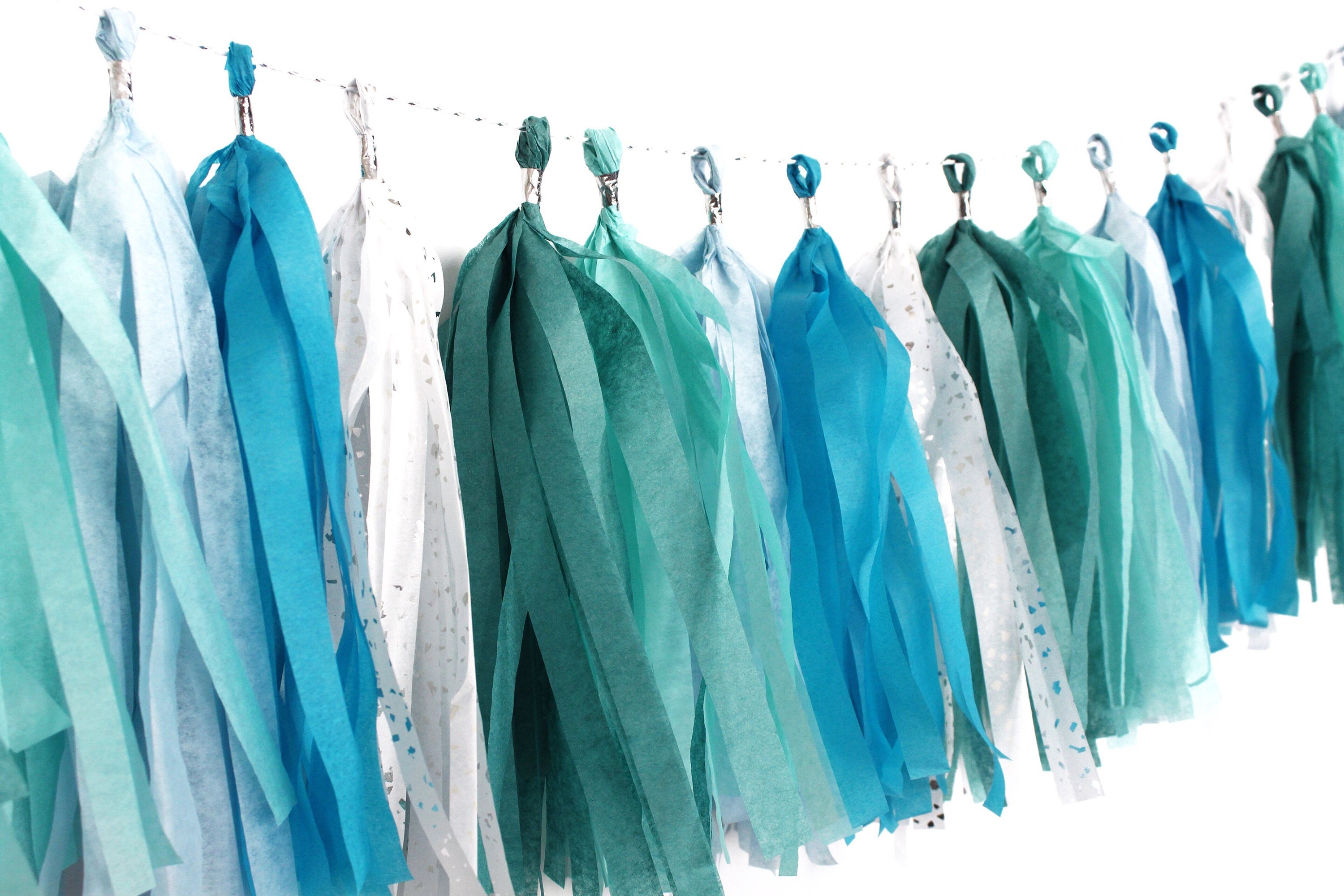 teal tassel garland