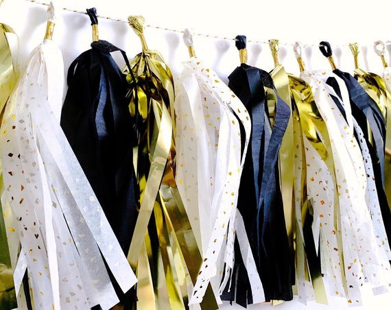 Tassel Garland Black White And Gold Tassel Garland Hollywood