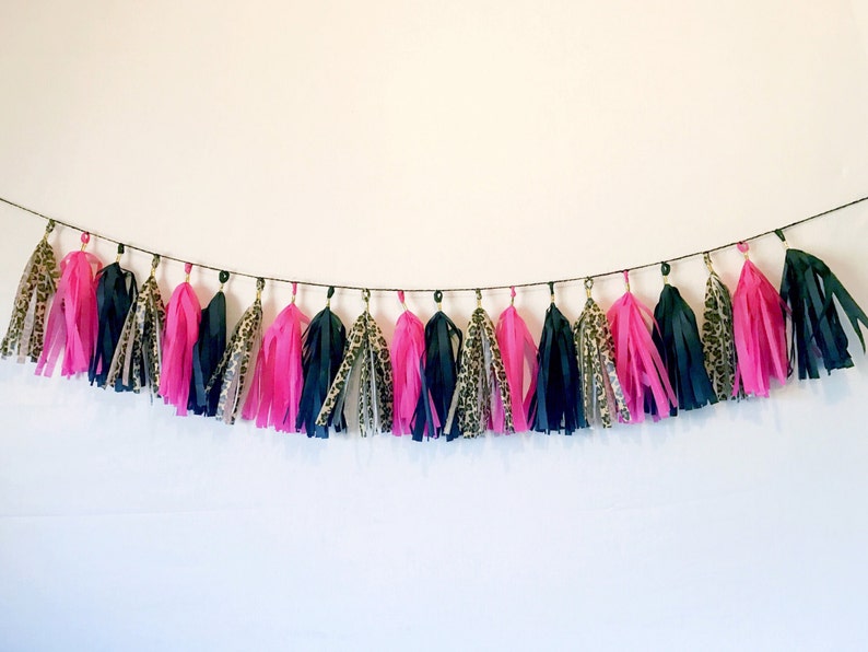 Tassel Garland Leopard Print Decorations Cheetah Print Decorations Pink and Leopard Party image 3