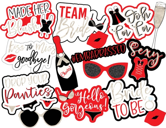 Lingerie Shower Instant Download Photo Booth Props, Lingerie Party Printable Photo Booth Props. Bridal Shower Photo Booth Props, Bachelorett Il_570xn