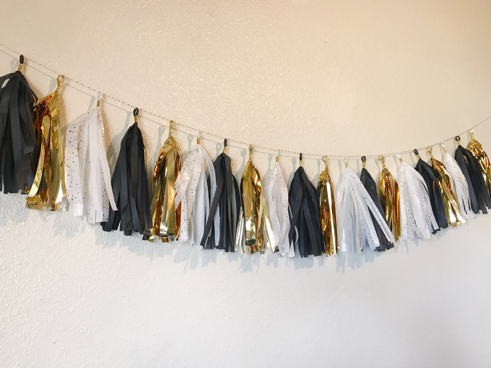 Tassel Garland Black White and Gold Tassel Garland Etsy