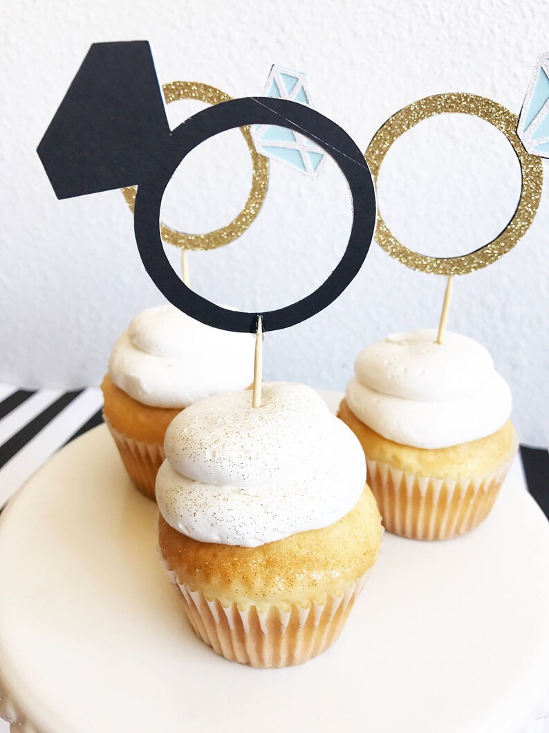 Diamond Ring Cupcake Toppers Diamond Cupcake Toppers Etsy