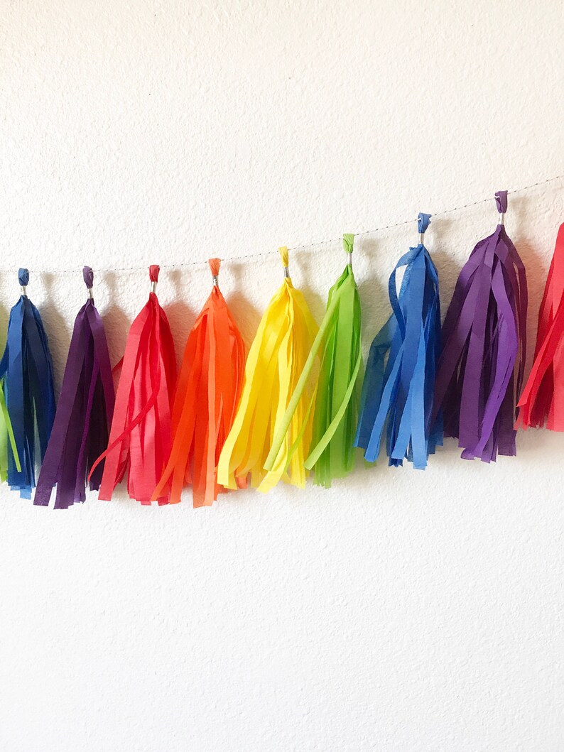 Rainbow Tassel Garland Tassel Banner Rainbow Banner Etsy