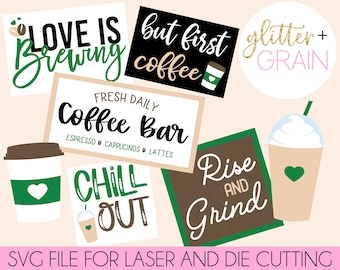 Coffee Tiered Tray Sign File | Coffee SVG |  Tiered Tray Signs | Coffee Bar Tiered Tray Signs | Coffee Cut File | Coffee SVG | Laser Cut