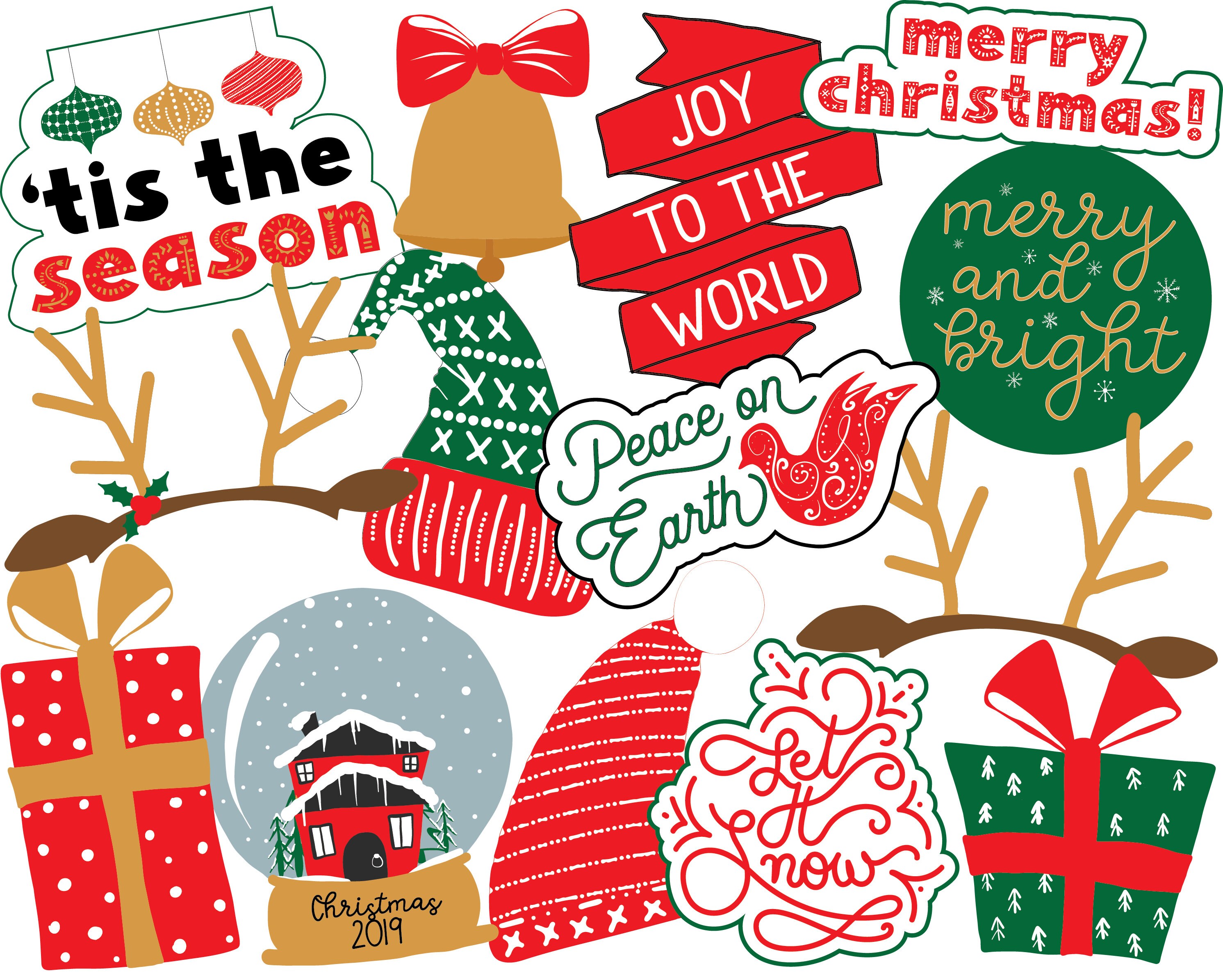 Party Accessories Christmas Photo Props, Booth Posing Props For 格安 価格でご
