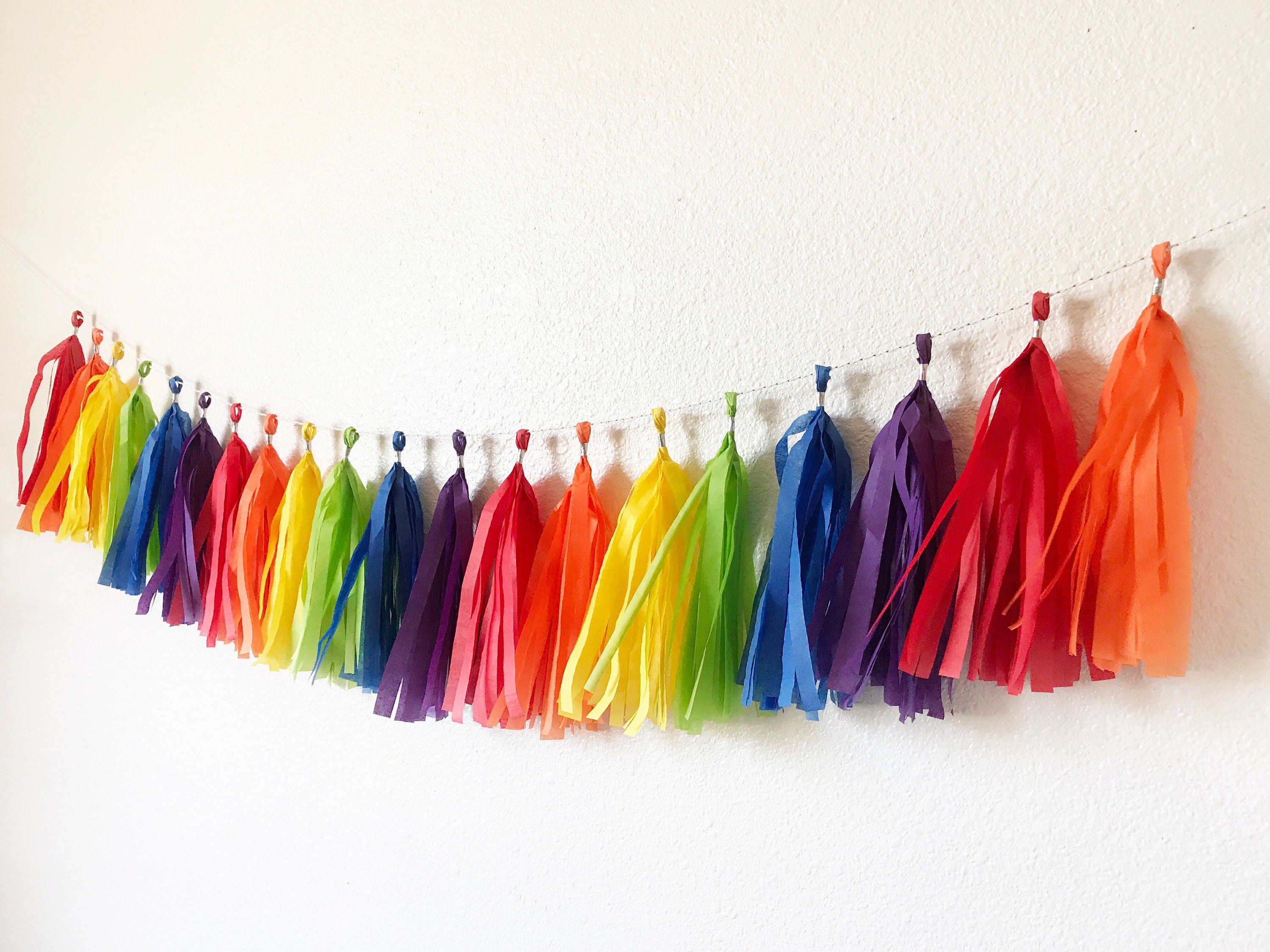 Rainbow Tassel Garland Tassel Banner Rainbow Banner Etsy