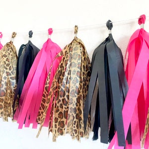 Tassel Garland Leopard Print Decorations Cheetah Print Decorations Pink and Leopard Party image 1