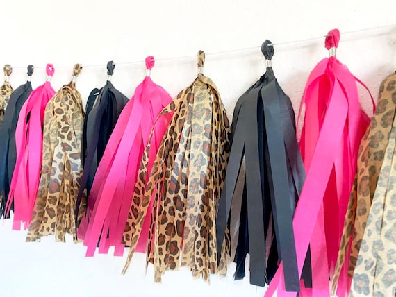 Tassel Garland | Leopard Print Decorations | Cheetah Print Decorations | Pink and Leopard Party Il_570xn