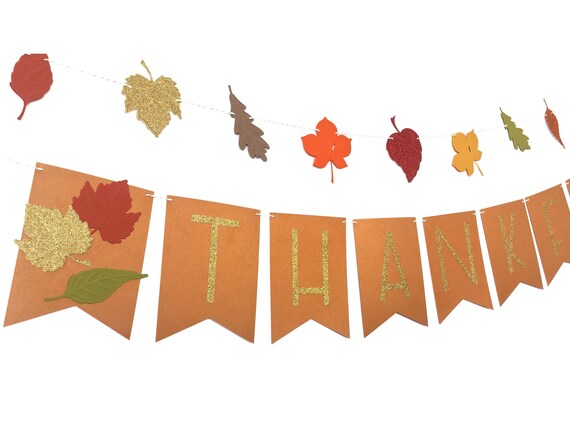 Thankful Fall Leaf Banner Autumn Decor Thanksgiving Decoration