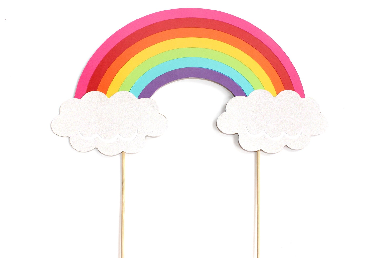 Rainbow Cake Topper Colorful Rainbow Birthday Cake Topper Etsy