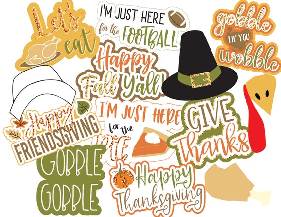 Thanksgiving Instant Download Photo Booth Props |Thanksgiving Photo Booth Props | Digital Download Props | Printable Photo Booth Props Il_570xn