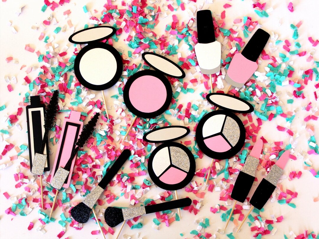 Makeup Cupcake Toppers Makeup Cupcake Picks Lipstick Cupcake Toppers