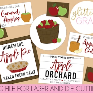 Apple Orchard Tiered Tray Sign File | Apple Cider SVG | Autumn/Fall Tiered Tray Signs | Apple Themed Cut File