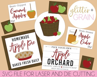 Apple Orchard Tiered Tray Sign File | Apple Cider SVG | Autumn/Fall Tiered Tray Signs | Apple Themed Cut File