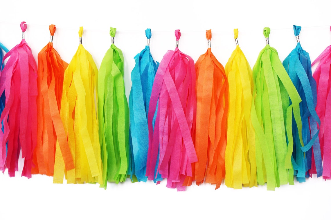 Rainbow Tassel Garland Tassel Banner Rainbow Banner Etsy